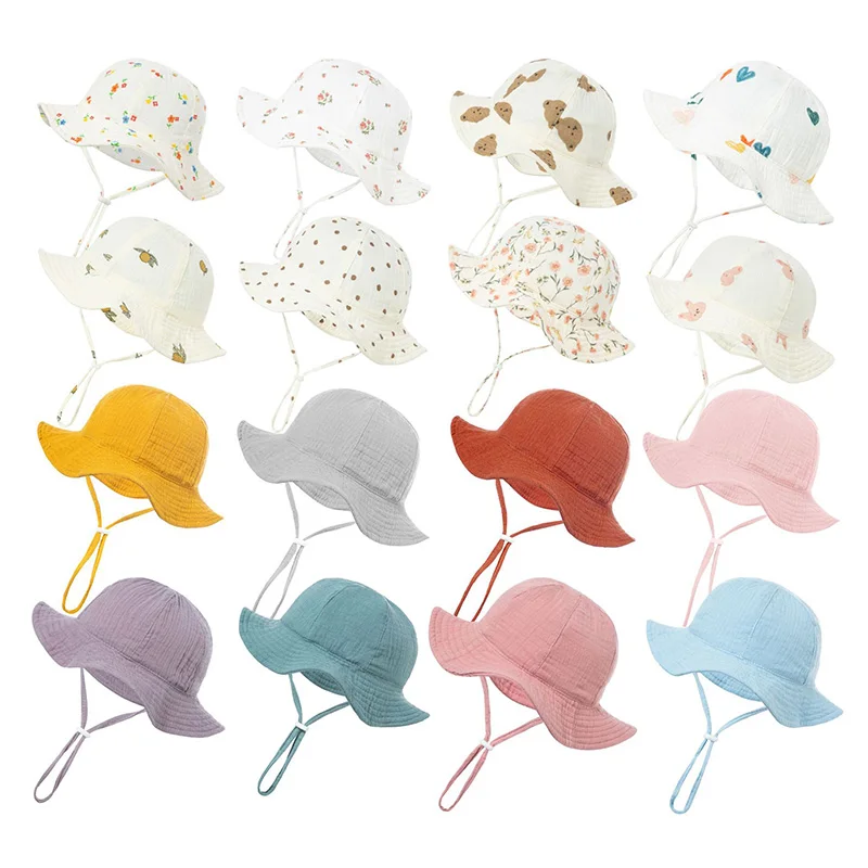 Baby summer cap Bucket Hats cap Cute Print Newborn Solid Color Outdoor Beach Kids Baby Boy Girl Sun Hat Children Soft Cotton Cap
Baby summer cap Bucket Hats cap Cute Print Newborn Solid Color Outdoor Beach Kids Baby Boy Girl Sun Hat Children Soft Cotton Cap