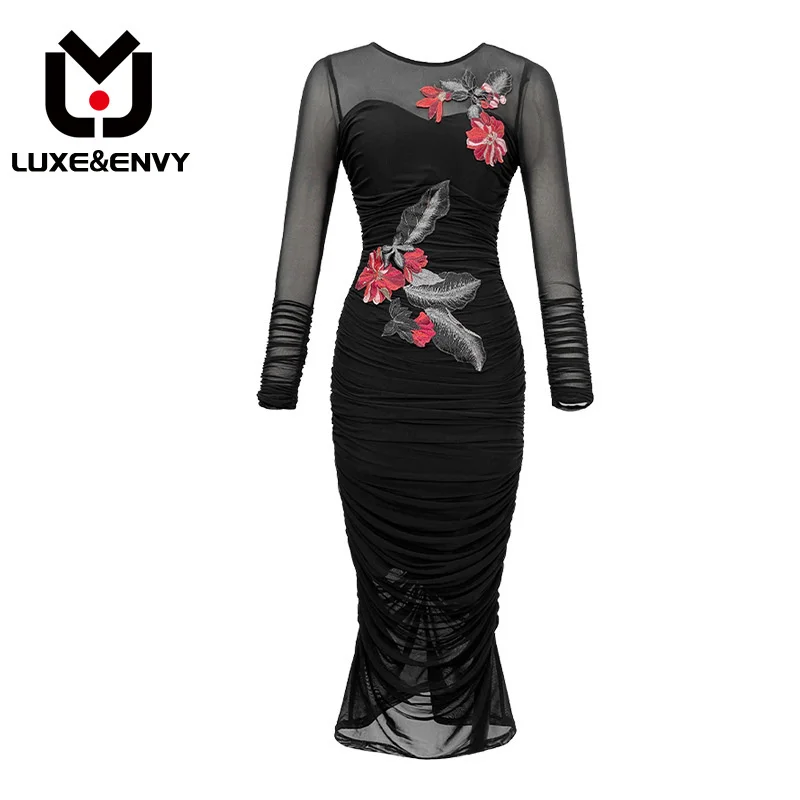 Женское длинное платье Люкс & ENVY, элегантное облегающее Сетчатое платье во французском стиле с вышивкой, весна-лето 2023
Женское длинное платье Люкс & ENVY, элегантное облегающее Сетчатое платье во французском стиле с вышивкой, весна-лето 2023