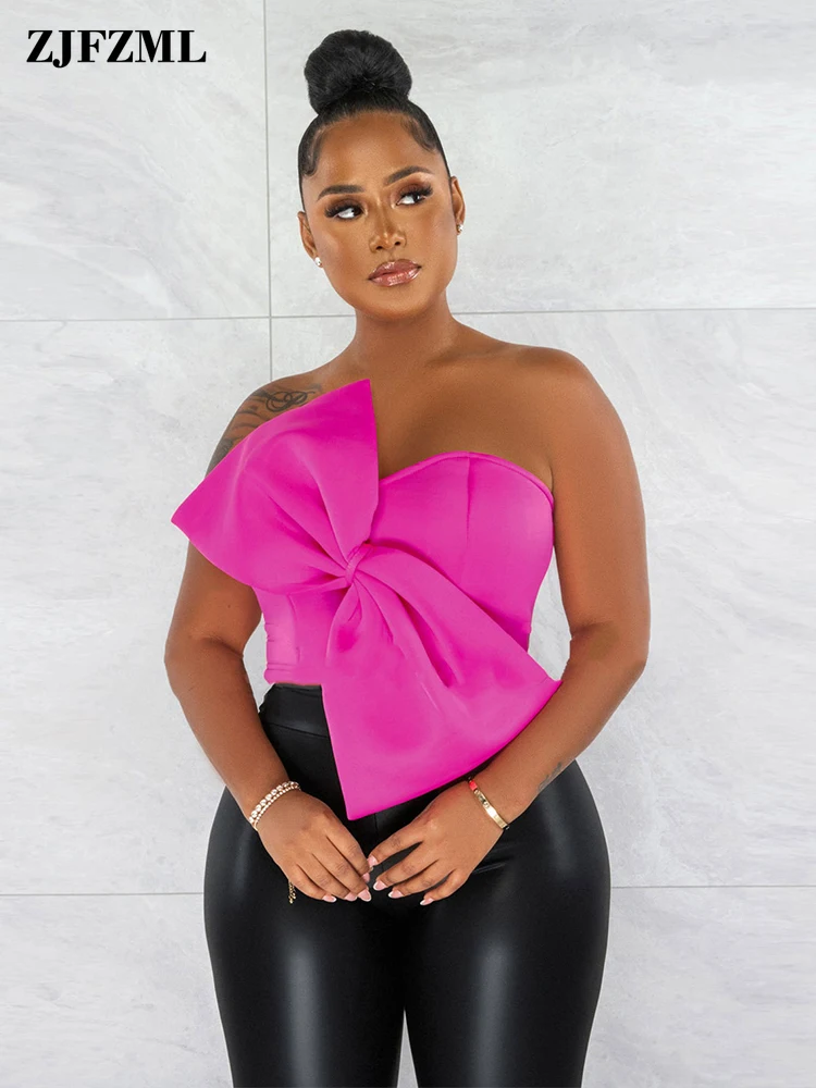 Big Bow Tie Patchwork Sexy Cropped Tops for Ladies Off The Shoulder Strapless Bandage Top Summer Autumn Sleeveless Backless Top
Big Bow Tie Patchwork Sexy Cropped Tops for Ladies Off The Shoulder Strapless Bandage Top Summer Autumn Sleeveless Backless Top