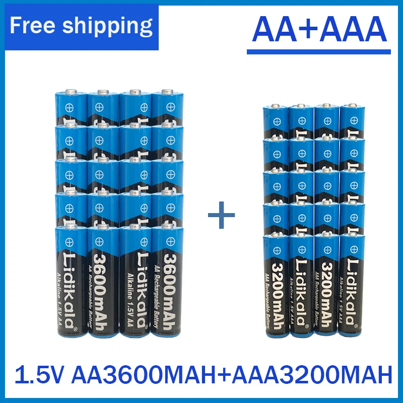 Free Shipping AA+AAABattery 100%New Original 1.5V Rechargeablebattery AA3600MAH AAA3200MAH Lkaline Battery for Remote Control
Free Shipping AA+AAABattery 100%New Original 1.5V Rechargeablebattery AA3600MAH AAA3200MAH Lkaline Battery for Remote Control