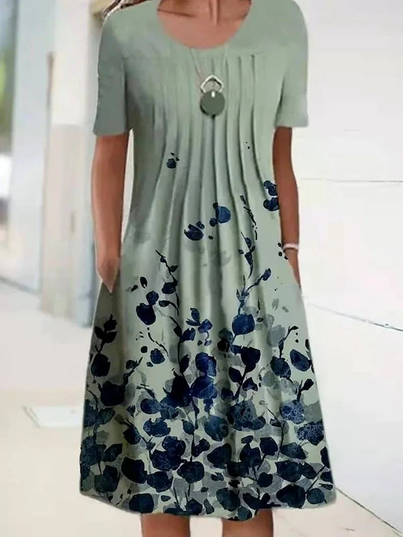 Dresses 2022 O Neck Flower Printed Summer Dresses for Women Fashion Pocket Short Sleeve Dress Female Casual Loose Party Dress
Dresses 2022 O Neck Flower Printed Summer Dresses for Women Fashion Pocket Short Sleeve Dress Female Casual Loose Party Dress