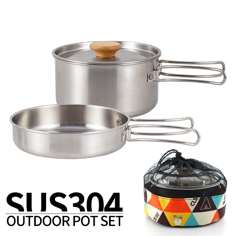 2pcs Camping Pot Set Stainless Steel Foldable Handle Outdoor Picnic BBQ Cookware Portable Travel Camping Household Cooking Pot
2pcs Camping Pot Set Stainless Steel Foldable Handle Outdoor Picnic BBQ Cookware Portable Travel Camping Household Cooking Pot