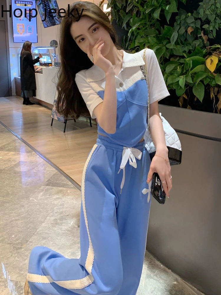 Hoip Jeeky Summer Leisure Suits Women 2022 New Fashion Polo Neck Top + High Waist Wide-Leg Pants Two-Piece Fitness Exercise Sets
Hoip Jeeky Summer Leisure Suits Women 2022 New Fashion Polo Neck Top + High Waist Wide-Leg Pants Two-Piece Fitness Exercise Sets