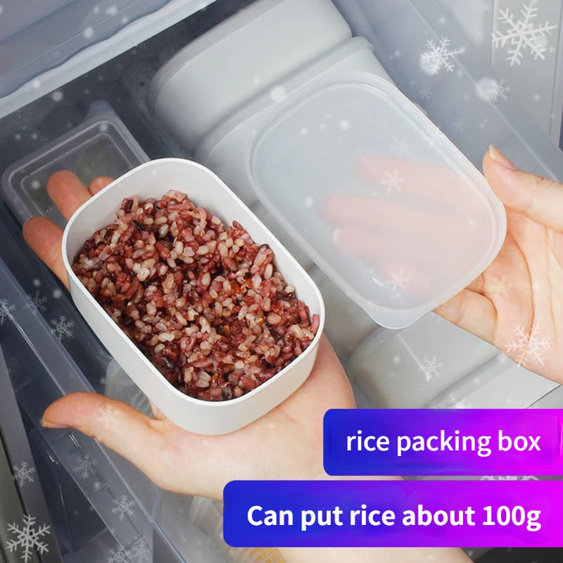 Rice Sub-packaging Freezer Box Brown Rice Fat-reducing Meal Quantitative Small Lunch Box Food-grade Storage Fresh-keeping Box 
Rice Sub-packaging Freezer Box Brown Rice Fat-reducing Meal Quantitative Small Lunch Box Food-grade Storage Fresh-keeping Box