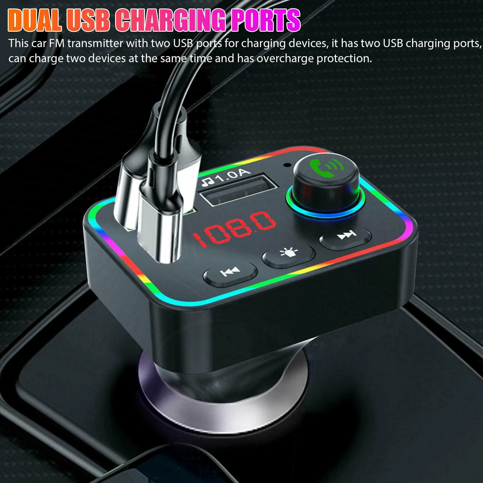 1PCS Ambient Light Bluetooth 5.0 FM Transmitter Car MP3 Player Wireless Handsfree Audio Receiver USB Fast Charge TF U Disk Play
1PCS Ambient Light Bluetooth 5.0 FM Transmitter Car MP3 Player Wireless Handsfree Audio Receiver USB Fast Charge TF U Disk Play