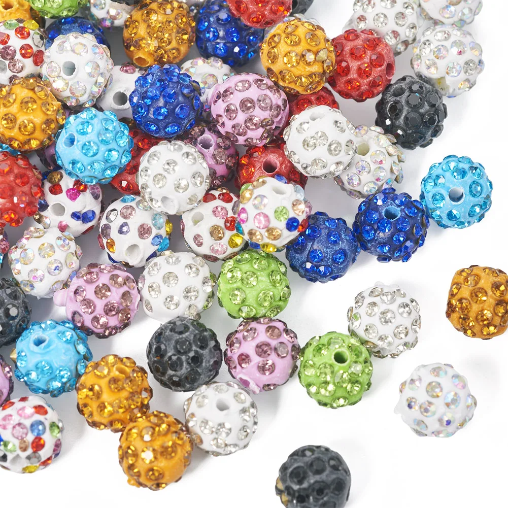 60~100Pcs Glass Rhinestone Pave Disco Ball Beads Round Loose Spacer Bead for jewelry making DIY bracelet necklace earring Decor
60~100Pcs Glass Rhinestone Pave Disco Ball Beads Round Loose Spacer Bead for jewelry making DIY bracelet necklace earring Decor