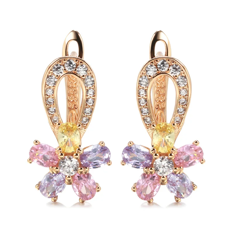 2022 New Natural Zircon Crystal Hoop Earring 585 Rose Gold Hollow Flowers Earrings Gift For Women Boho Jewely Wedding Gifts
2022 New Natural Zircon Crystal Hoop Earring 585 Rose Gold Hollow Flowers Earrings Gift For Women Boho Jewely Wedding Gifts