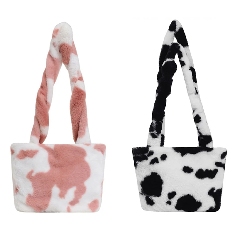 2 Pcs Retro Plush Crossbody Bag For Women Shoulder Bags Fluffy Cow Milk Print Handbag Female Warm Fur Bag,Pink & Black
2 Pcs Retro Plush Crossbody Bag For Women Shoulder Bags Fluffy Cow Milk Print Handbag Female Warm Fur Bag,Pink & Black