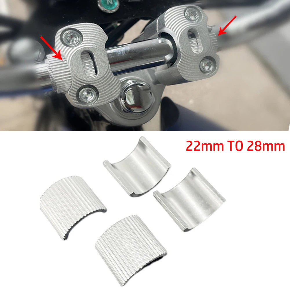 4 Pcs/set Conversion Shims Spacers 22mm 7/8"- 28mm 1-1/8" Handlebar Mount Riser Clamp Conversion Shim Motorcycle
4 Pcs/set Conversion Shims Spacers 22mm 7/8"- 28mm 1-1/8" Handlebar Mount Riser Clamp Conversion Shim Motorcycle
