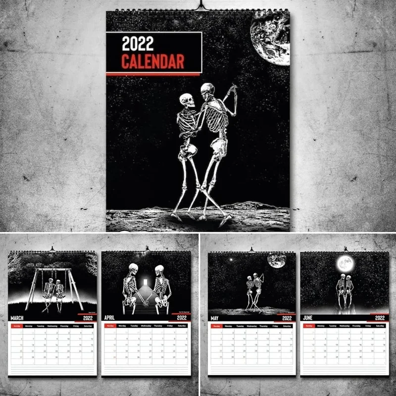 Art Wall Calendar Skeleton Couple Romantic Calendar New Gothic Art Wall Calendar Creative Calendar Office Decoration
Art Wall Calendar Skeleton Couple Romantic Calendar New Gothic Art Wall Calendar Creative Calendar Office Decoration