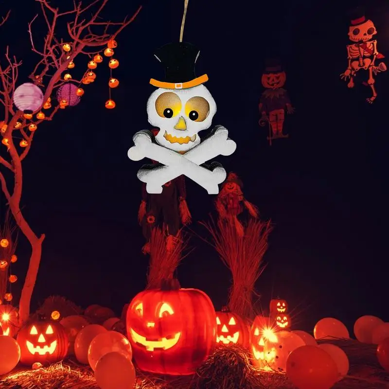 

Halloween Skull Lights Durable Battery Powered Lights Vivid Expression Horror Skeleton Ornament Halloween Decoration Pendant