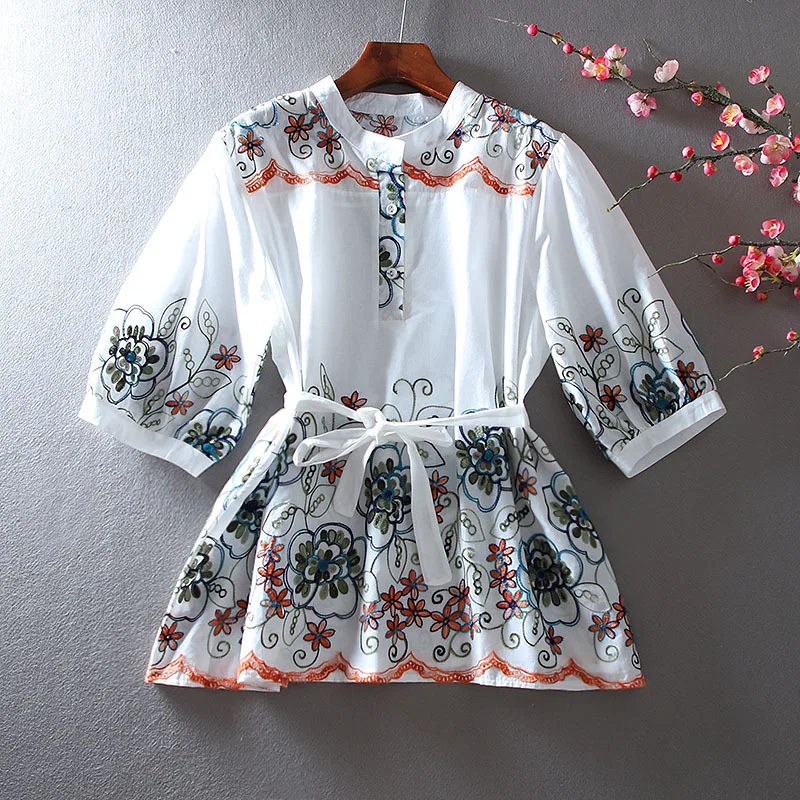 SuperAen 2022 Cotton Linen Embroidery Printing Retro Casual Short Sleeve Fashion Loose Waist Shirt Blouse Women
SuperAen 2022 Cotton Linen Embroidery Printing Retro Casual Short Sleeve Fashion Loose Waist Shirt Blouse Women