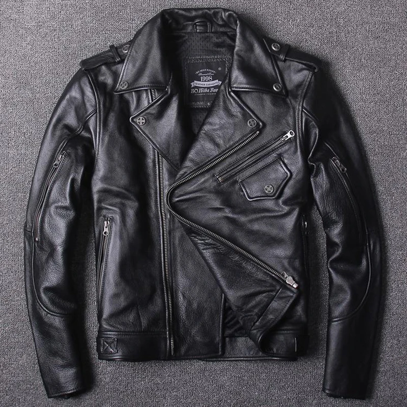 NEW Profession Biker Jacket Genuine Leather Men Motorcycle Jackets Men's oblique zipper jacket Protective Gear Man Cowhide Coat
NEW Profession Biker Jacket Genuine Leather Men Motorcycle Jackets Men's oblique zipper jacket Protective Gear Man Cowhide Coat