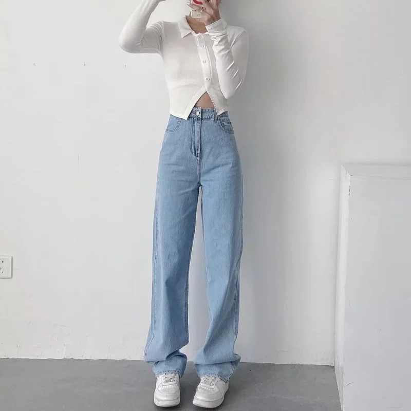 Women Jeans Streetwear Vintage Jeans Summer Korean Slim Fit Wide-Leg Jeans Trousers Women Button High Waist Loose Straight Jeans
Women Jeans Streetwear Vintage Jeans Summer Korean Slim Fit Wide-Leg Jeans Trousers Women Button High Waist Loose Straight Jeans
