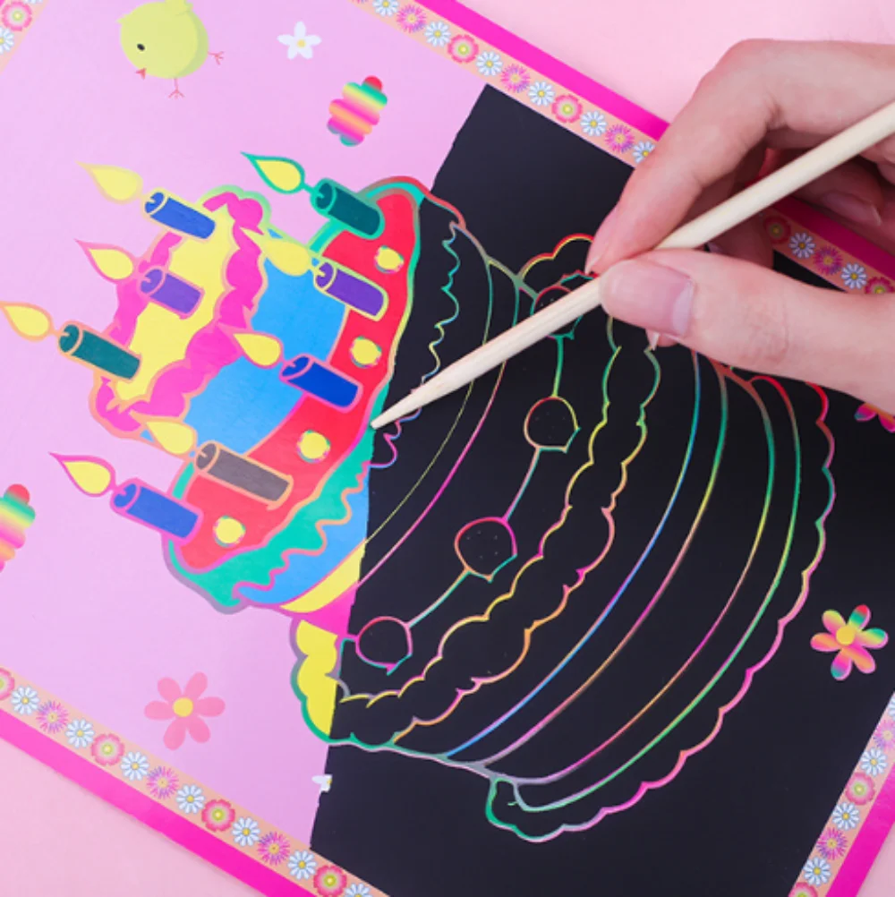 10Pcs Scratch Art Paper Magic Painting Paper with Drawing Stick Drawing Toys Kids Learning Educational Toys for Children Gifts
10Pcs Scratch Art Paper Magic Painting Paper with Drawing Stick Drawing Toys Kids Learning Educational Toys for Children Gifts