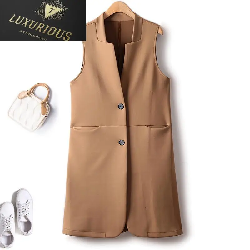 Sleeveless Vests For Women Retro 2023 New Outerwear Spring Autumn Air Cotton Turn Down Collar Long Pocket Casual Jacket Woman 
Sleeveless Vests For Women Retro 2023 New Outerwear Spring Autumn Air Cotton Turn Down Collar Long Pocket Casual Jacket Woman