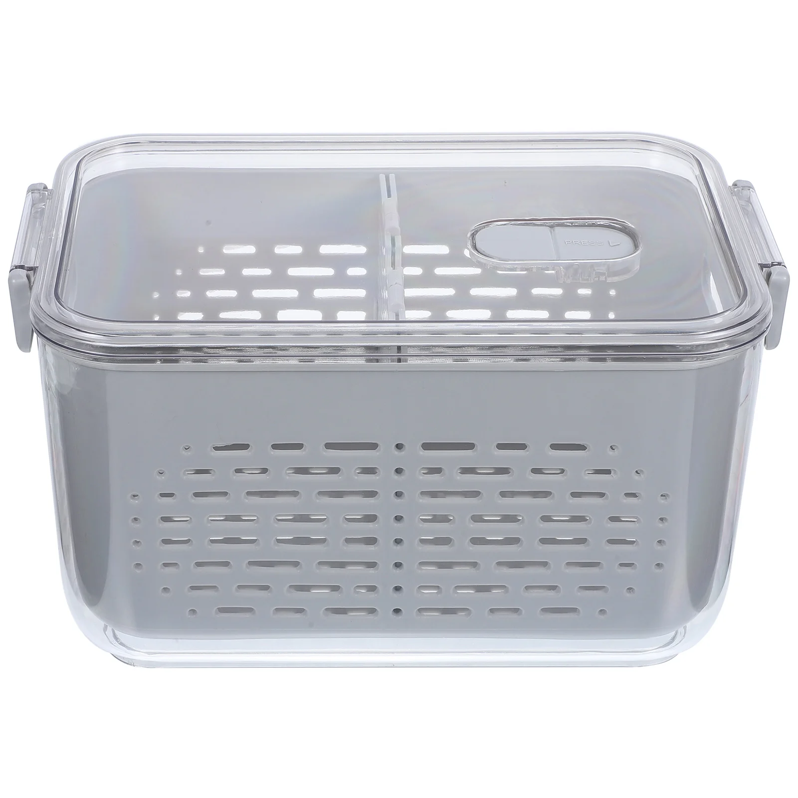 

Drained Vegetable Basket Glass Food Containers Salad Fruit Storage Refrigerator Lettuce Keeper Fridge The Pet Produce