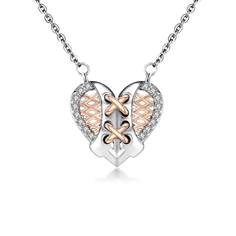 Necklace for Women Heart Two-tone Electroplating Mesh Heart Diamond Necklace Women's Jewelry Heart-shaped Collarbone Necklace
Necklace for Women Heart Two-tone Electroplating Mesh Heart Diamond Necklace Women's Jewelry Heart-shaped Collarbone Necklace