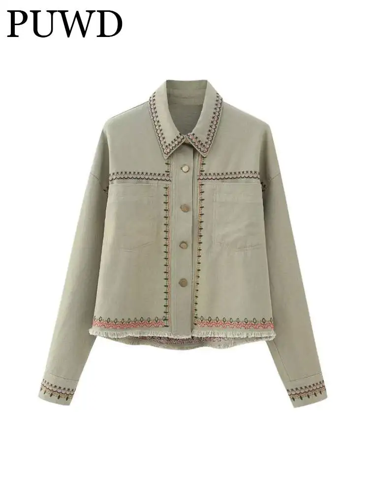 PUWD Women Zipper Green Pocket Stitching Pilot Jacket Coat 2023 Spring Vintage Single-breasted Long Sleeve Female Outwears Chic
PUWD Women Zipper Green Pocket Stitching Pilot Jacket Coat 2023 Spring Vintage Single-breasted Long Sleeve Female Outwears Chic