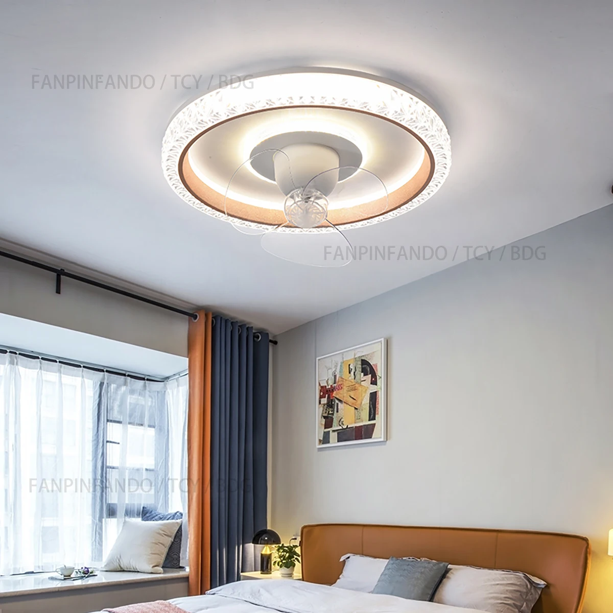 Modern Ceiling Fan With Led Light For Living Dining Room Bedroom Study Ring LED Ceiling Light Fan Lamp Gold/Black/Grey Fixtures
Modern Ceiling Fan With Led Light For Living Dining Room Bedroom Study Ring LED Ceiling Light Fan Lamp Gold/Black/Grey Fixtures