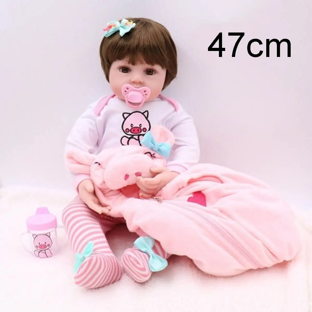 47cm/19 inch Reborn Dolls Brown Eyes Cute Handmade Realistic Newborn Silicone Baby Dolls Toys for Girl Kids Birthday Xmas Gift
47cm/19 inch Reborn Dolls Brown Eyes Cute Handmade Realistic Newborn Silicone Baby Dolls Toys for Girl Kids Birthday Xmas Gift