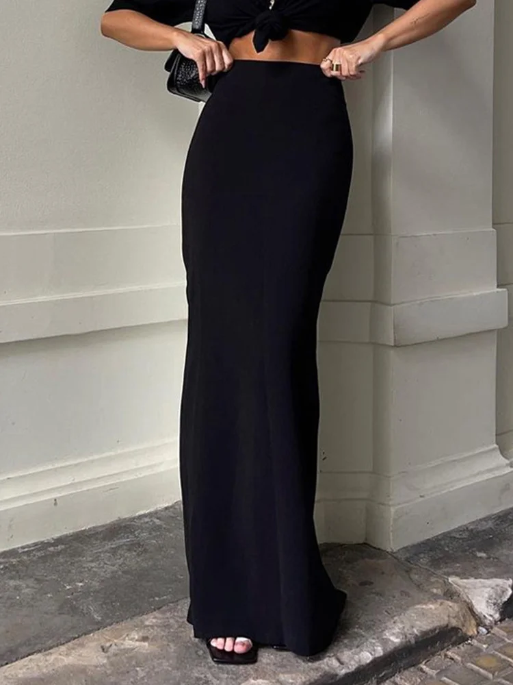 2023 Summer Autumn Women Casual Maxi Pencil Skirts Solid Black High Waist Bodycon Slim Skirt For Women
2023 Summer Autumn Women Casual Maxi Pencil Skirts Solid Black High Waist Bodycon Slim Skirt For Women