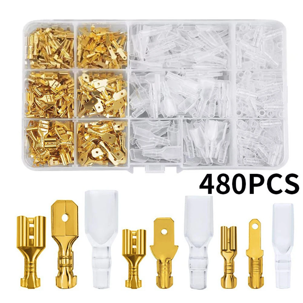 480Pcs/Box Insulated Box Male Female Wire Connector 2.8/4.8/6.3mm Electrical Crimp Terminal Staples Home Electrical Accessories
480Pcs/Box Insulated Box Male Female Wire Connector 2.8/4.8/6.3mm Electrical Crimp Terminal Staples Home Electrical Accessories