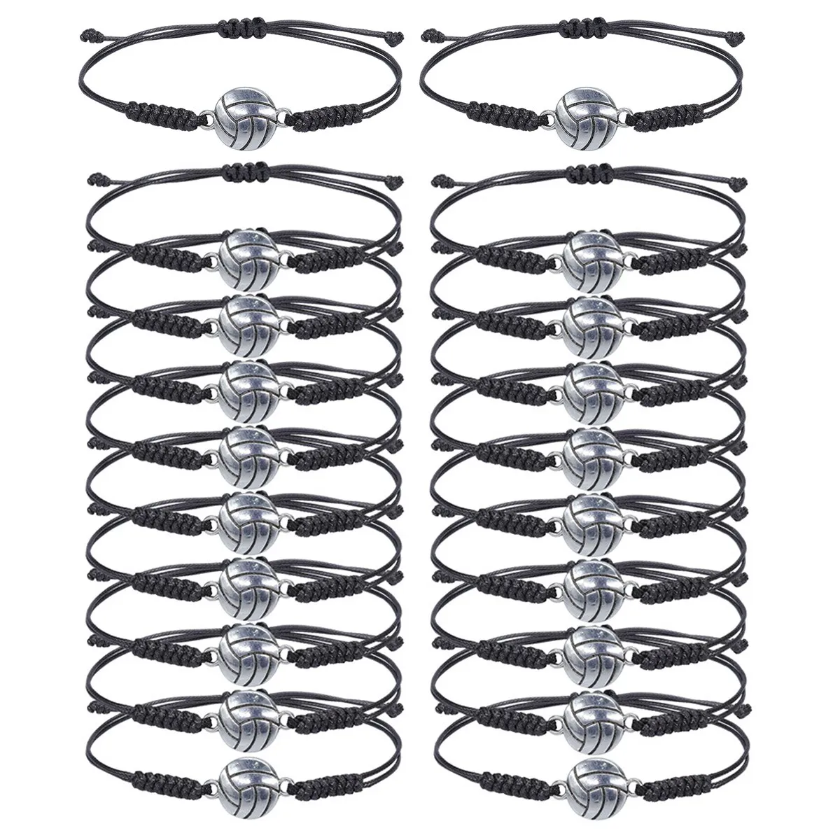 20 Pcs Volleyball Beads Adjustable Inspirational Sport Ball Bracelet for Teens Sport Team Players
20 Pcs Volleyball Beads Adjustable Inspirational Sport Ball Bracelet for Teens Sport Team Players