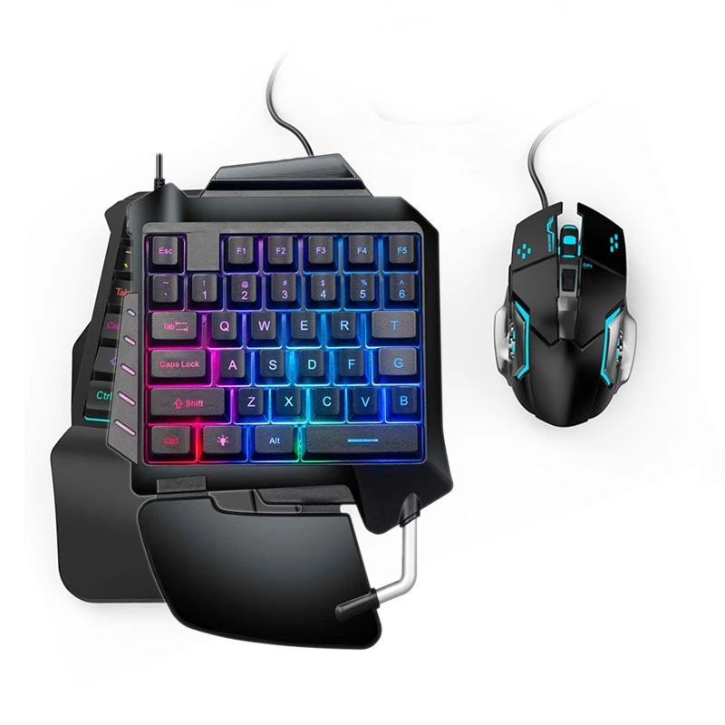 One-Handed Keyboard RGB Gaming Mouse + Gaming Keyboard Kit 35 Keys LED Left Hand Mini Keypad For Mobile Game
One-Handed Keyboard RGB Gaming Mouse + Gaming Keyboard Kit 35 Keys LED Left Hand Mini Keypad For Mobile Game