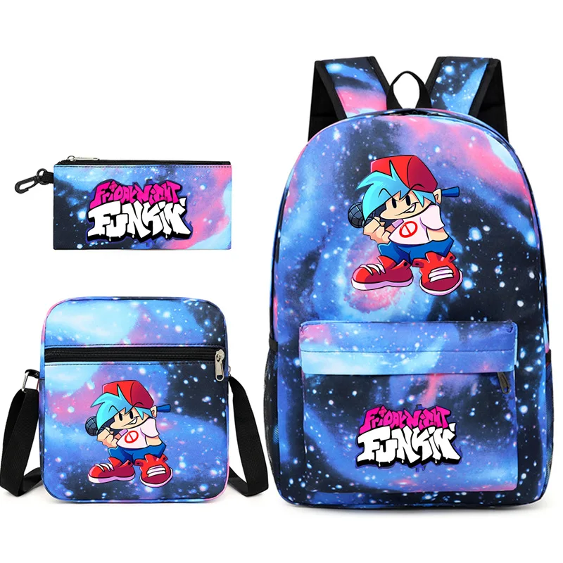 

Creative Novelty Friday Night Funkin Print 3pcs/Set pupil School Bags Laptop Daypack Backpack Inclined shoulder bag Pencil Case