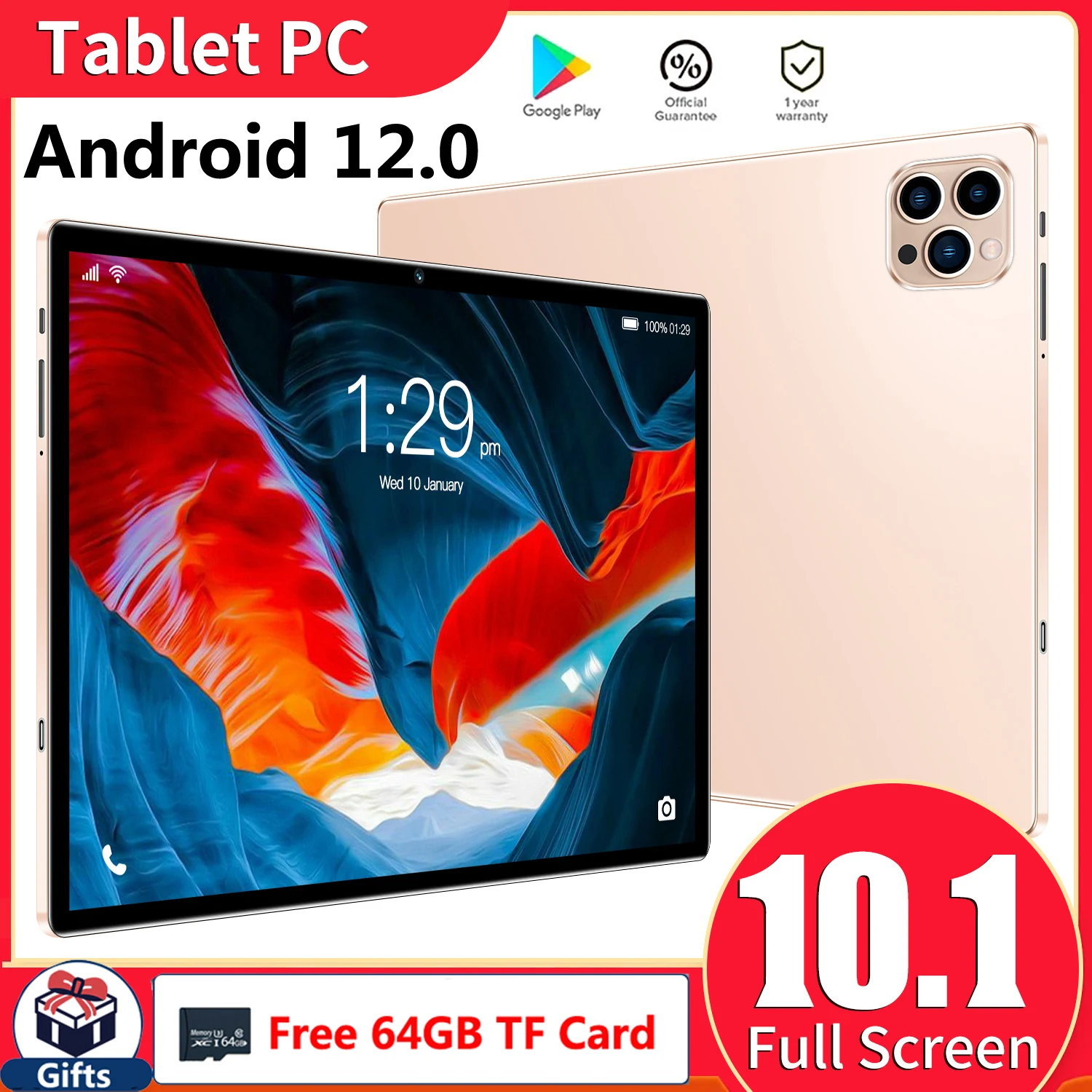 Планшет с 10,1-дюймовым дисплеем, ОЗУ 4 Гб, ПЗУ 64 ГБ, Android 2023, 2-мя слотами для SIM-карт
Планшет с 10,1-дюймовым дисплеем, ОЗУ 4 Гб, ПЗУ 64 ГБ, Android 2023, 2-мя слотами для SIM-карт