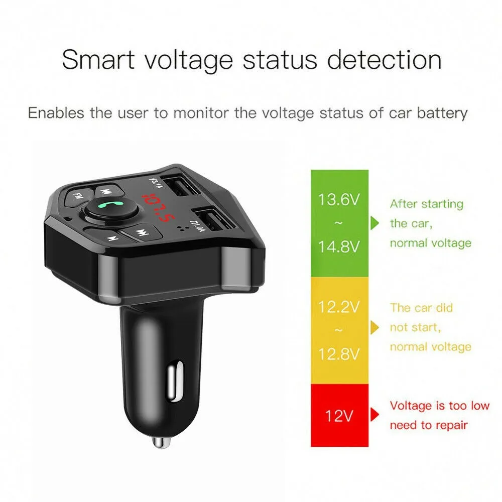 Bluetooth-Compatible 5.0 FM Transmitter Modulator Wireless Handsfree Car Kit USB Charger Adapter Audio Car MP3 Player
Bluetooth-Compatible 5.0 FM Transmitter Modulator Wireless Handsfree Car Kit USB Charger Adapter Audio Car MP3 Player