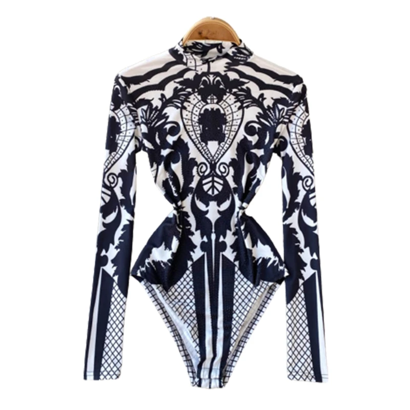 Women Long Sleeve Stand Collar Bodysuit Elegant Vintage Floral Printed for rhinestone Beaded Leotard Bodycon Slim Fit Rompers To
Women Long Sleeve Stand Collar Bodysuit Elegant Vintage Floral Printed for rhinestone Beaded Leotard Bodycon Slim Fit Rompers To