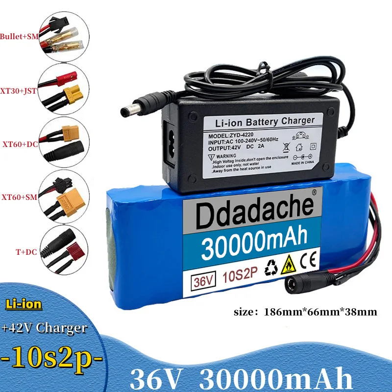 The new 36V 30000mAh 18650 rechargeable lithium-ion battery pack 10S2P+charger can be used for electric bicycles and scooters
The new 36V 30000mAh 18650 rechargeable lithium-ion battery pack 10S2P+charger can be used for electric bicycles and scooters