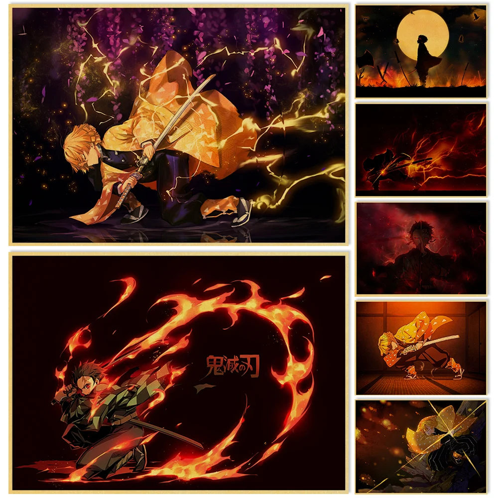 Anime Demon Slayer Kraft Paper Posters Kimetsu No Yaiba Tanjirou Nezuko Zenitsu Anime Wall Decor Poster Art Painting Pictures 
Anime Demon Slayer Kraft Paper Posters Kimetsu No Yaiba Tanjirou Nezuko Zenitsu Anime Wall Decor Poster Art Painting Pictures
