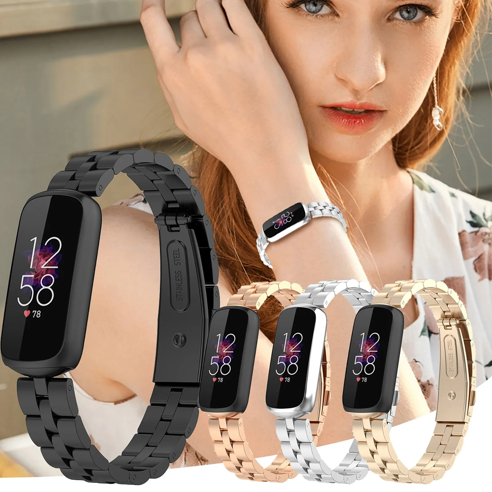 Compitable For FITBIT Luxe Watch Stainless Steel ThreeBall Steel Belt Replacement Strap High Quality SmartWatch Support Parts
Compitable For FITBIT Luxe Watch Stainless Steel ThreeBall Steel Belt Replacement Strap High Quality SmartWatch Support Parts