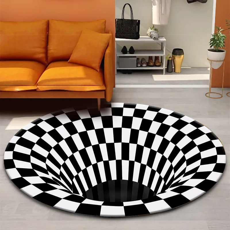 3D Vortex Visual Illusion Rug Black&White Stereo Vision Non-slip Floor Pad Living Room Doormat Tea Table Sofa Carpet Home Decor
3D Vortex Visual Illusion Rug Black&White Stereo Vision Non-slip Floor Pad Living Room Doormat Tea Table Sofa Carpet Home Decor
