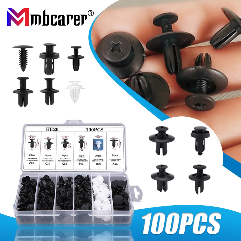 100pcs Car Fastener Clip Mixed Set Car Body Push Retainer Pin Rivet Bumper Door Trim Panel Retainer Fastener Kit Car Accessories
100pcs Car Fastener Clip Mixed Set Car Body Push Retainer Pin Rivet Bumper Door Trim Panel Retainer Fastener Kit Car Accessories