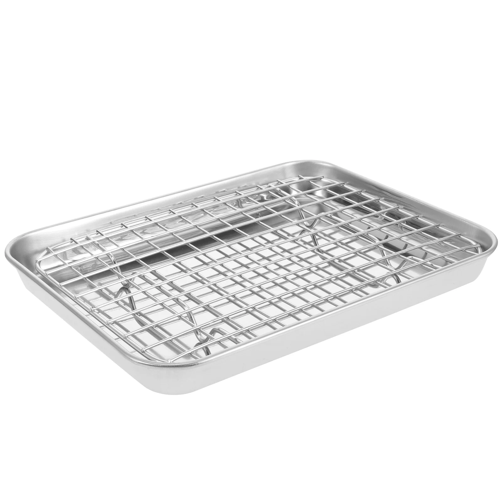 1 Set Stainless Steel Baking Tray with Wire Rack Metal Baking Pan Baking Sheet for Oven
1 Set Stainless Steel Baking Tray with Wire Rack Metal Baking Pan Baking Sheet for Oven