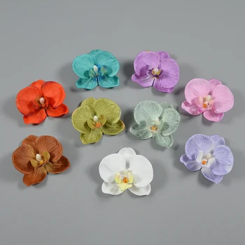 18Color Phalaenopsis Flower Head Artificial Butterfly Orchid Flowers DIY Wedding Christmas Decoration Shooting Props Accessories