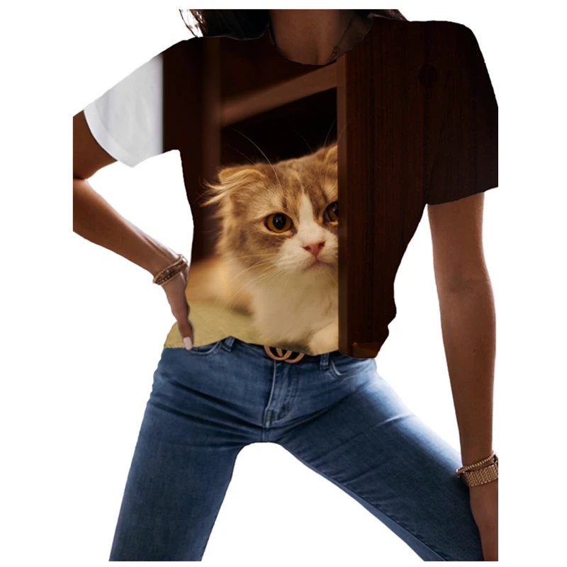 Fashion Dames Jong Stijl Vrouwen Grappige Leuke Kat Print T-shirt Casual O-hals Korte Mouw Zomer Tops Harajuku Straat Hipsters
Fashion Dames Jong Stijl Vrouwen Grappige Leuke Kat Print T-shirt Casual O-hals Korte Mouw Zomer Tops Harajuku Straat Hipsters