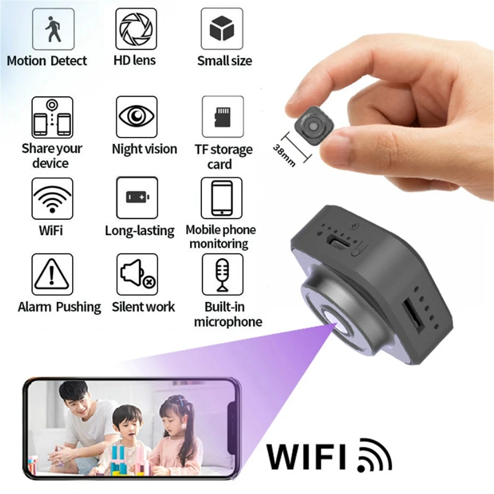 

Mini Wifi Camera HD 1080P Wireless Camcorder Home Security Motion Detection Nanny IP P2P Camera DVR Rechargeable Battery cam