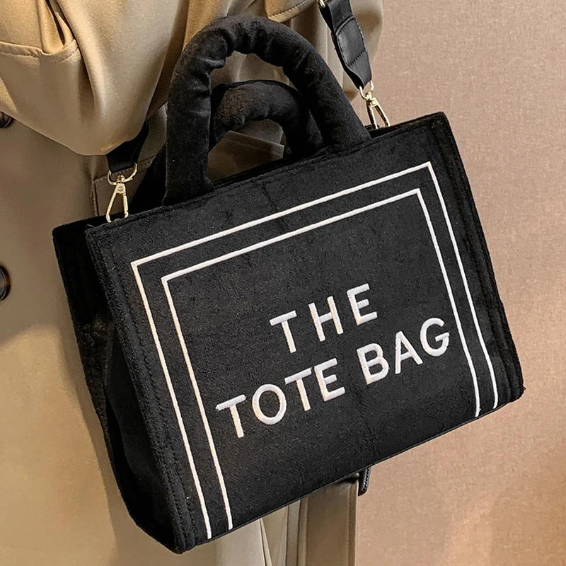 Women's Black Velour Should Bag Elegant Top Handle Square Ladies Branded Tote Handbag Letter Print Medium Female Crossbody Bags
Women's Black Velour Should Bag Elegant Top Handle Square Ladies Branded Tote Handbag Letter Print Medium Female Crossbody Bags
