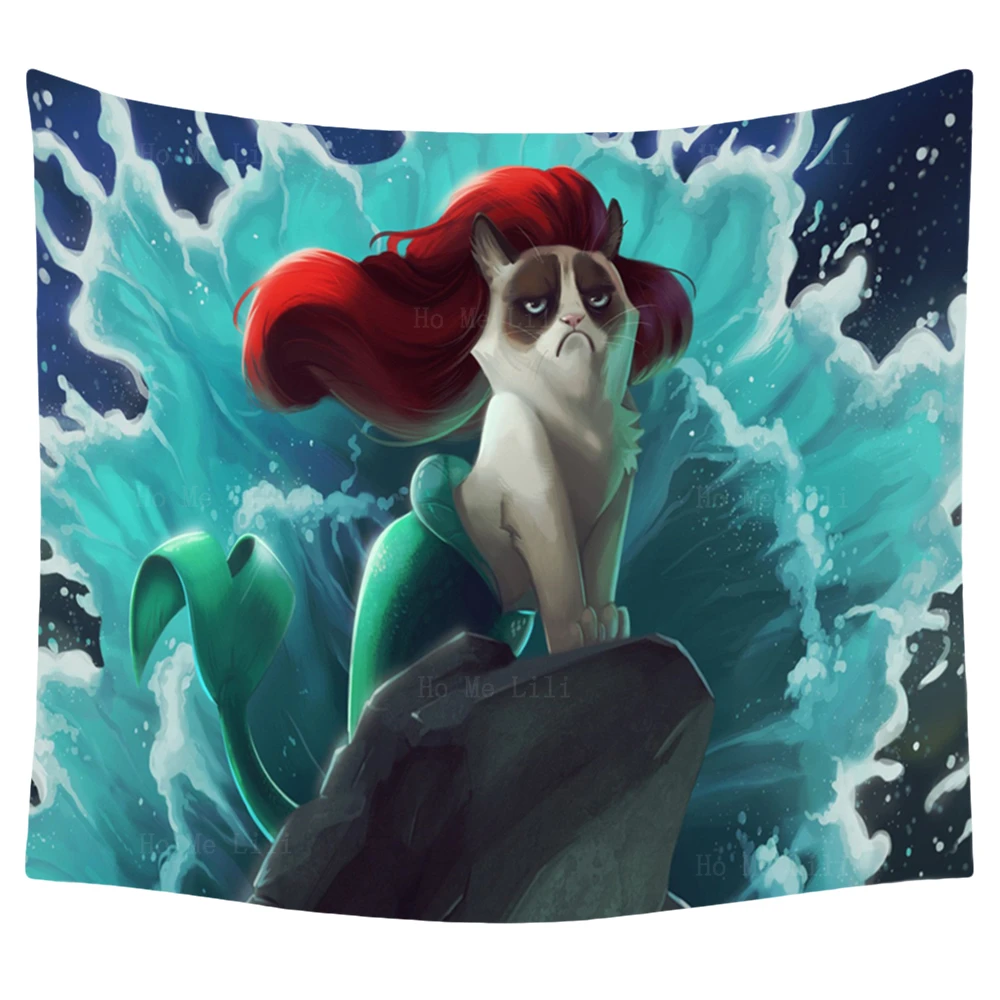Sardonically Funny Cat Mimics Little Mermaid Tail On Rock Creativity Tapestry By Ho Me Lili For Livingroom Home Decor
Sardonically Funny Cat Mimics Little Mermaid Tail On Rock Creativity Tapestry By Ho Me Lili For Livingroom Home Decor