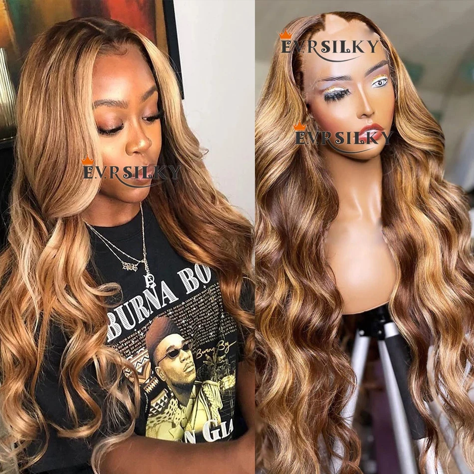 Highlight Strawberry Blonde V Part Wigs Virgin 100% Human Hair No Glue Ombre Chentust Brown Wavy Full U Shape Wig 250Density
Highlight Strawberry Blonde V Part Wigs Virgin 100% Human Hair No Glue Ombre Chentust Brown Wavy Full U Shape Wig 250Density