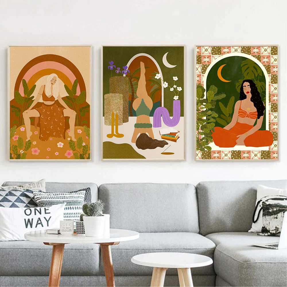 Abstract Yoga Girl Poster Modern Canvas Painting Nordic Art Print Leaves Bohemian Style Wall Picture For Living Room Home Decor
Abstract Yoga Girl Poster Modern Canvas Painting Nordic Art Print Leaves Bohemian Style Wall Picture For Living Room Home Decor