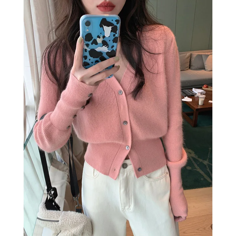Knitted Cardigan Coat Spring and Autumn Small Fragrant Wind Sweater Female V-neck Lazy Gentle Wind Pink Short Loose Top Tide
Knitted Cardigan Coat Spring and Autumn Small Fragrant Wind Sweater Female V-neck Lazy Gentle Wind Pink Short Loose Top Tide