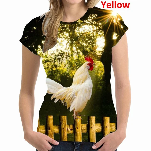 Women's Cool Fashion Personality 3d Chicken Graphic Printing Tee Casual Short-sleeve Round Neck T-shirt 
Women's Cool Fashion Personality 3d Chicken Graphic Printing Tee Casual Short-sleeve Round Neck T-shirt