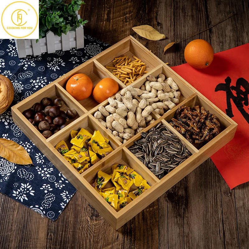 2/3/4/6/9 Grids Bamboo Candy Storage Box Snack Nut Box Flower Candy Plate Food Storage Case Dried Fruit Home Storage Organizer
2/3/4/6/9 Grids Bamboo Candy Storage Box Snack Nut Box Flower Candy Plate Food Storage Case Dried Fruit Home Storage Organizer