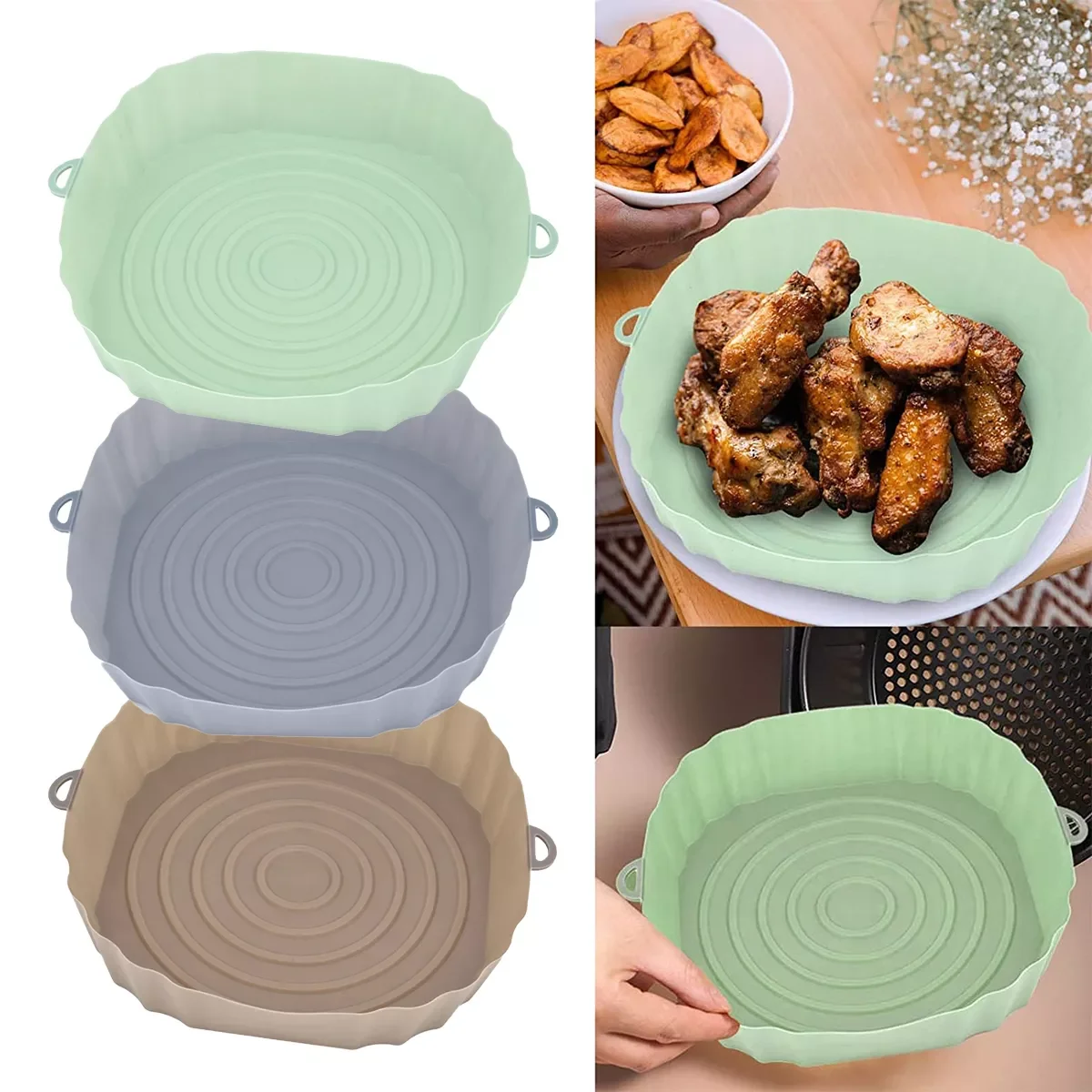 1/2Pcs Air Fryer Pot Silicone Easy To Clean Oven Baking Tray Ninja Liner Pizza Plate Grill Pan Mat Kitchen Air Fryer Accessories
1/2Pcs Air Fryer Pot Silicone Easy To Clean Oven Baking Tray Ninja Liner Pizza Plate Grill Pan Mat Kitchen Air Fryer Accessories